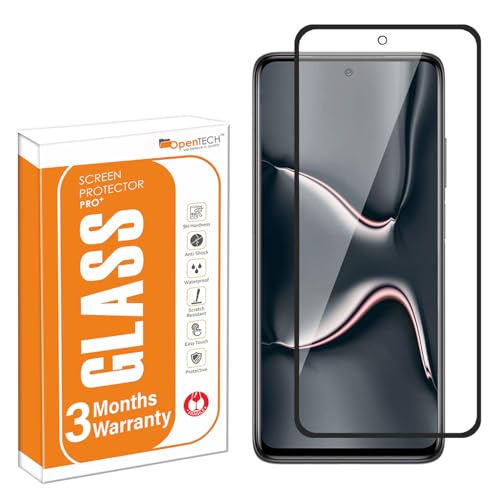 Image of OpenTech Military-Grade Tempered Glass Screen Protector Compatible for Xiaomi Mi 10i 5G / MI 11i / 11i Hypercharge / 11T Pro / Redmi Note 11 Pro / Note 11 Pro Plus with Edge to Edge Coverage and Easy Installation kit