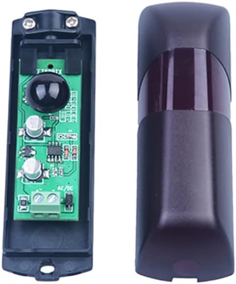 Juego Pareja par de fotocelulas infrarojos universales Sensor Externo automatico Puertas de Garaje Seguridad 12V/24 AC DC Contacto NO NC COM con Filtro Solar 20 Metros