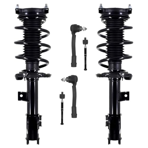 Image of Detroit Axle - FWD 6pc Front Struts Tie Rods for 2016-2018 Kia Sorento 2 Struts with Coil Spring Assembly 4 Inner and Outer Tie Rod End Links 2017 Replacement Suspension Kit