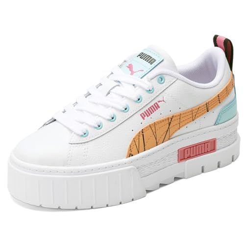 PUMA Kids Girls Mayze Nail Glam Lace Up Sneakers Shoes Casual - White2