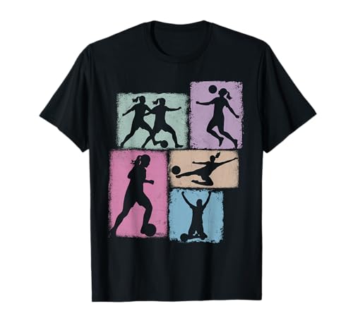 Soccer Player Collage Women Kids Coach Youth Girl T-Shirt