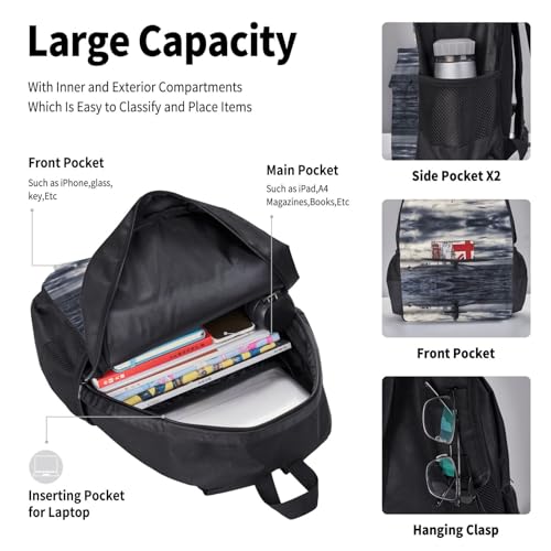 Ensemble cartable géant noir avec boîte à déjeuner intégrée - 6