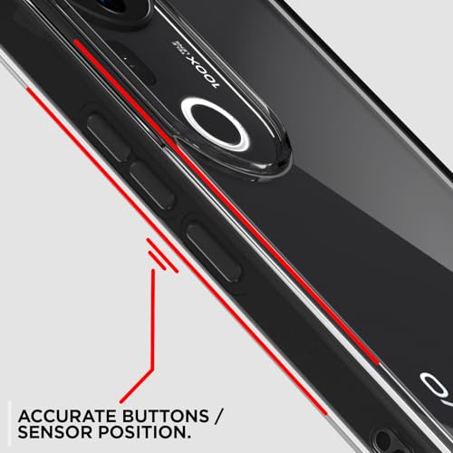 Image of Pikkme Back Cover for Vivo T4 Ultra 5G PC + TPU Clear Transparent Raised Edges Shockproof Protective Phone Bumper Case(Transparent)