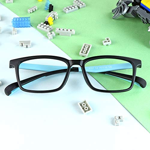 Image of LifeArt Kid Blue Light Blocking Glasses, Filter 85% of Harmful Blue Light, Anti Eyestrain and Blurry, Computer Glasses, Cut UV400 Anti Glare(Blue)