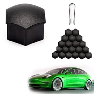 Shop4EV Czarne Nakładki na Śruby Tesla, 20 sztuk