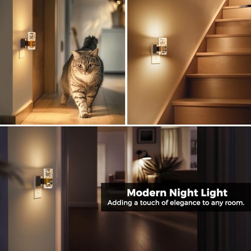 Image of L LOHAS LED Motion Sensor Night Light,Dimmable Night Lights Plug into Wall | 3000K Night-Lights with 0-100 LM Adjustable, Acrylic Bubble Plug in Nightlight for Bathroom Hallway Nursery