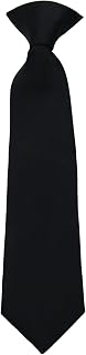 Boys Clip On Ties 11/14inch Kids Black Necktie Pre-tied Toddler Tie for Graduation School Uniforms