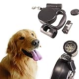 MUQGEW Black 4.5M Walking Pet Dog Traction Rope with Led