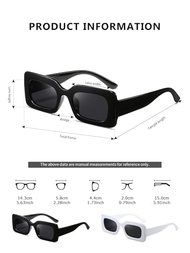 (2 PACK) Sunglasses womens trendy Men Square Multicolor Shades2