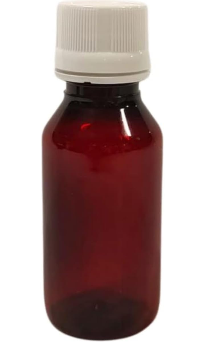 60ML AMBER PLASTIC BOTTLE WITH DROPER & SEALD CAP. (Pack of-20 BOTTLE)