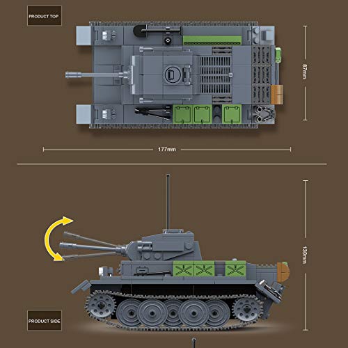 HSQ WW2 Panzer Bausteine Modell Tank Spielzeug, Pz.Kpfw.II AUSF. L Luchs, Technik Panzer Militär Tank Bausatz, Moc… – Bild 8