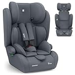 KikkaBoo Silla de Coche Grupo 1 2 3 (9-36 kg, 76-150cm) i-PASS, Silla Coche Bebé y Niños, Reposacabezas 13 Posiciones, 15 Meses a 12 Años, Cadeira Auto, Gris