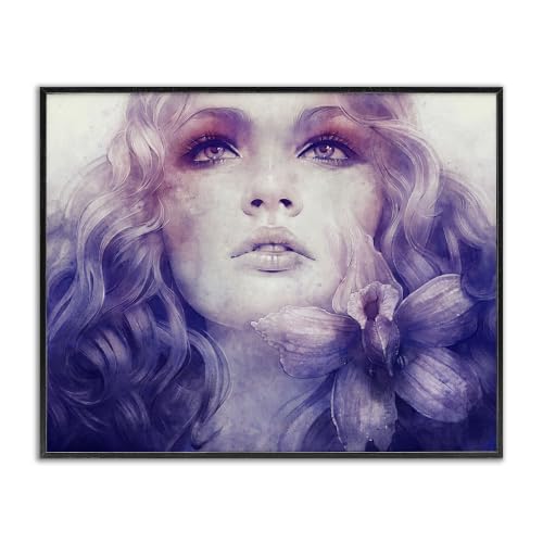 Vivid Purple Floral Abstract Portrait, 24 x 30 Inch Framed Giclée Print
