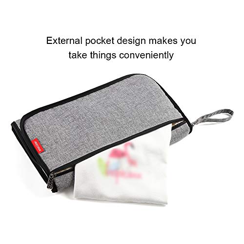 Decdeal Trocador portátil de fraldas, trocador de fraldas dobrável para recém-nascidos, bolsa de fra