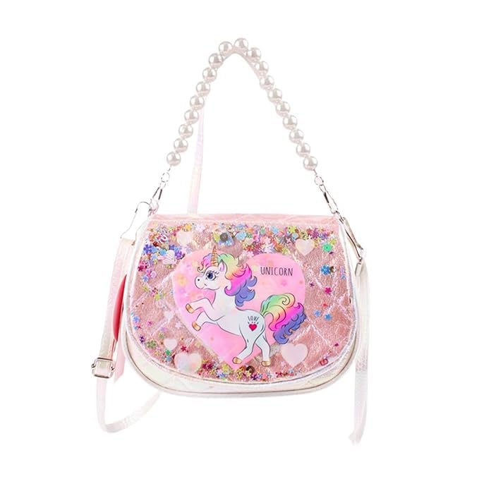 agc Unicorn Horse Sling Bag For Girls With Long Adjustable Strap And Pearl Handle (Multicolor) (Pack Of 1)-picture-38