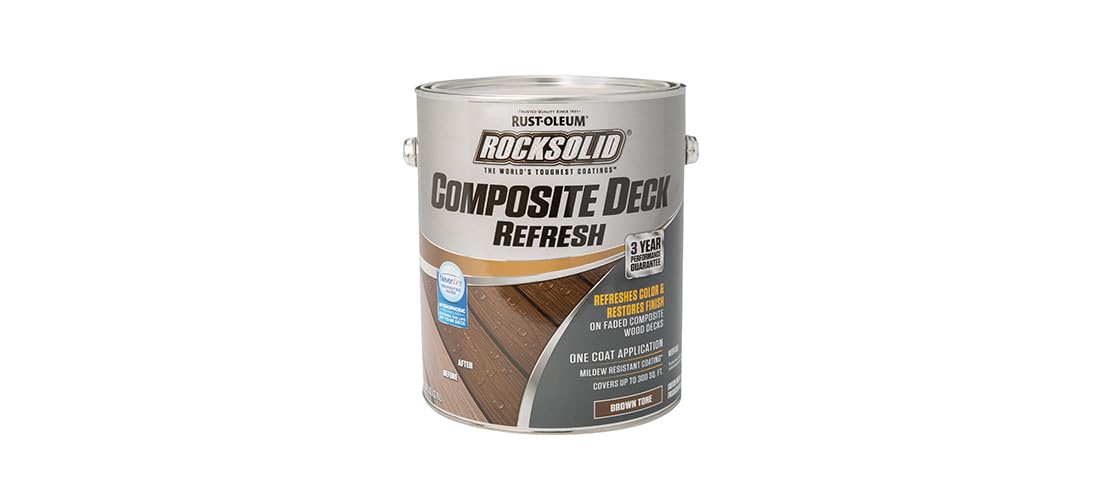 Rust-Oleum 350060 Brown RockSolid Composite Deck Refresh Stain, 1 Gal