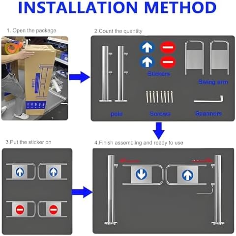 Metal Safety Gate for Entrance Porch, Manual Swing Gate for Supermarkets, Automatic Closing Warehouse Door, Unidirectional Barrier, Store Bar Door 70x100cm