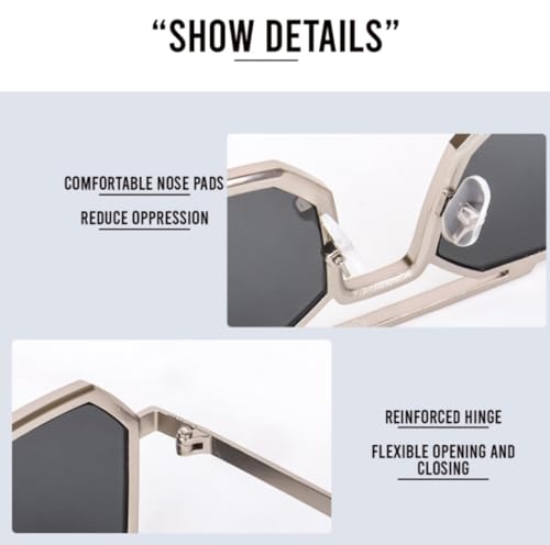 Image of IFLASH Vintage UV Protection Retro Square Metal Body Sunglasses For Men & Women