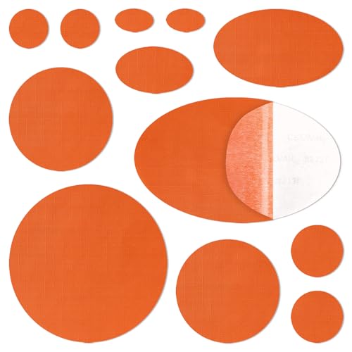 WILDREEDS 12 peças de remendos de reparo de jaquetas, impermeáveis, autoadesivos, pré-cortados, resi