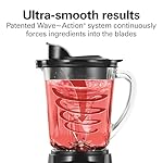 Hamilton Beach Power Elite Wave Action Blender For Smoothies, 40 Oz Glass Jar, 12 Functions Including Puree, Crush Ice, Black, 700 Watts, Black (58148A) - Image 3