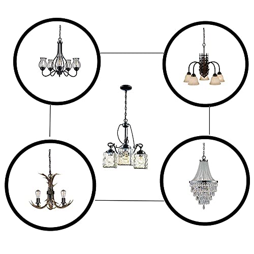 Image of U /D Light Fixture 5 inchCanopy Kit with 6 Feet Pendant Light Chain Accessories, Includes Mounting Hardware for Chandelier or Swag Light Fixtures, Max Fixture Load of 50 Pounds (Antique Brass)