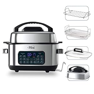 Artestia 12-in-1 Multi Cooker with Air Fry, Sous Vide, Rice, Sauté, Slow Cook, Steam, Roast, & Grill – Removable 6.5 QT Cooking Bowl, 12 Pre-Set Programs, Stainless Steel