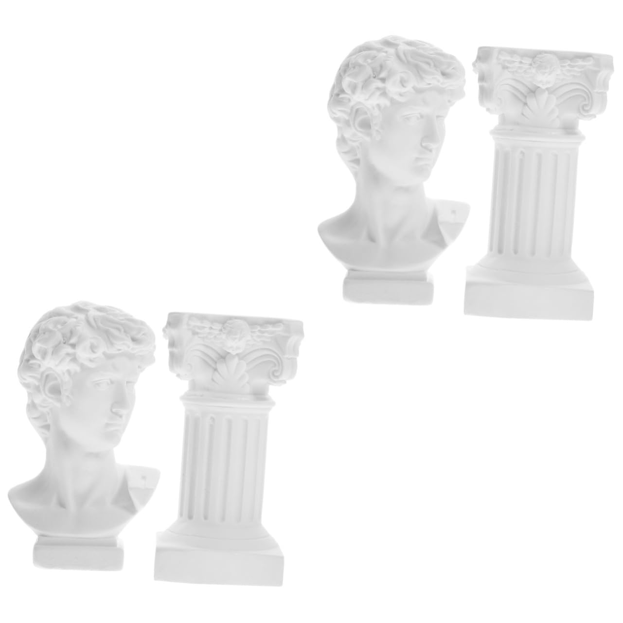 BESTOYARD 2 Juegos Adornos De Estatua Decoración Griega Estatua De David Estatua Romana Clásica Decoración Nórdica Mini Escultura De David Pilar Columna Romana Decoration Valor