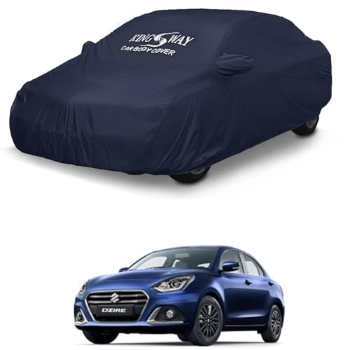 Image of KINGSWAY Accessories Waterproof Car Cover Only Compatible with Maruti Suzuki Swift Dzire Year 2020 to 2024, Mirror Pockets, Bird Poop, All Weather, Scratch and UV Protection Car Body Cover, Grey