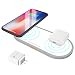 Dual Wireless Charger Fast Charging Station, Hometall 24W Dual Wireless Charging Pad with Cable & Qualcomm 3.0 Quick Charge Wall Adapter,Certified Qi Wireless Charger for iPhone AirPods Samsung(White)