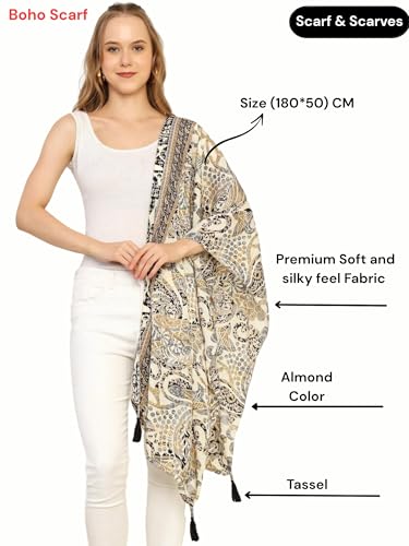 KE KANHA EXPORTS scarf for women stylish | Scarf For Women | face mask | Printed Fancy Tassle Full Face Cover | Head | Hair Face Protection | Sun Protection in summer & Winter | Lightweight