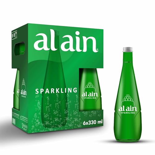 Al Ain Sparkling Water 330ml Pack of 6 Sparkling Water in a Contemporary and Elegant Glass Al Ain Water Reusable Bottles