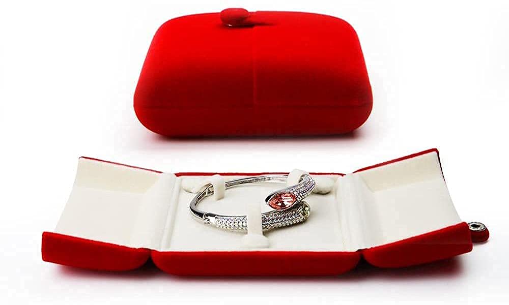 Portagioie rosso, scatola regalo di nozze, anello con diamanti, scatola per collane, gioielli, piccola per collane, anelli, bracciali (scatola per braccialetti)
