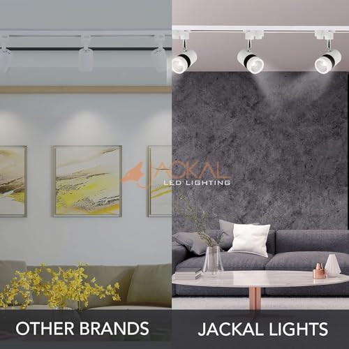 Image of JACKAL 9 Watt White LED Track Light /Spot Light /Focus Light /Picture Light (Pack of 6) White Body | Indoor Light with Rotatable Head | for Showrooms, Shops and Living Room - Trackway Included