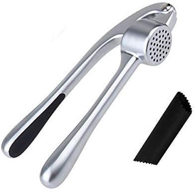 Garlic Press and Peeler Set Professional Soft-Handled Garlic Press Silicone Tube Roller Crush Fresh Garlic Cloves & Ginger