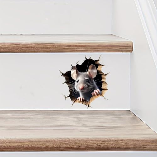 Vinilos decorativos ratón 3D pack x2 vinilo impermeable miniatura 3
