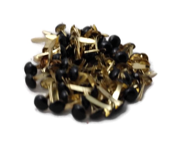 Black Mini Round Brads - 100ct