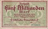 Freistaat Sachsen Generisch Sachsen Rosenbg: SAX36, Länderbanknote Sachsen gebraucht (III) 1923 5 Milliarden Mark (Banknoten für Sammler)