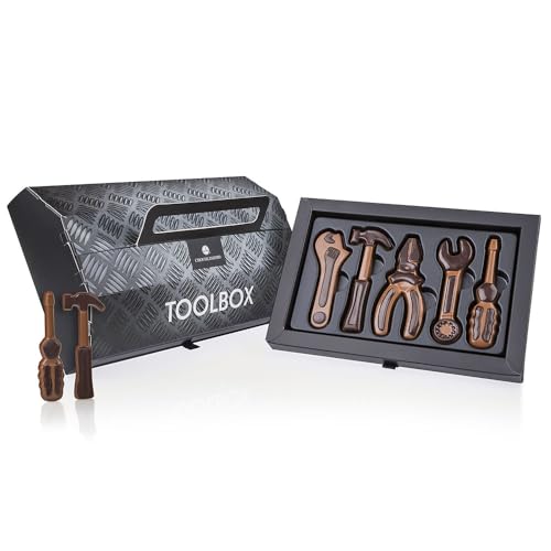 Toolbox - Werkzeug aus Schokolade |Schokoladenwerkzeug | Schokolade Geschenk | Geschenk für Männer | Geschenk Vatertag | Schokolade Werkzeugkasten | Geschenk für papa | Bastler geschenk | Alkoholfrei