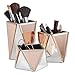 Produktbild Beautify 3er Set Make-up Organizer - Set aus 3 verspiegelten Töpfen - Silber & Roségold - Geometrisches Design  Schminktisch Aufbewahrung/Aufgeräumter Tisch/Schminkbehälter