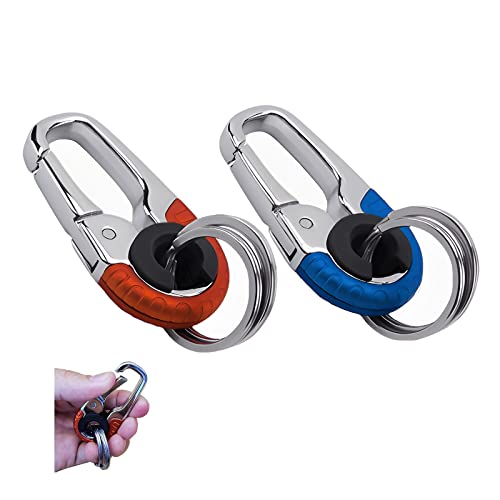 Bingone Men Car Key Chain, Keychain For Men And Women, Creative Stainless Steel Keychain, Double Ring Personalized Car Keychain (2Pcs) #TOP17