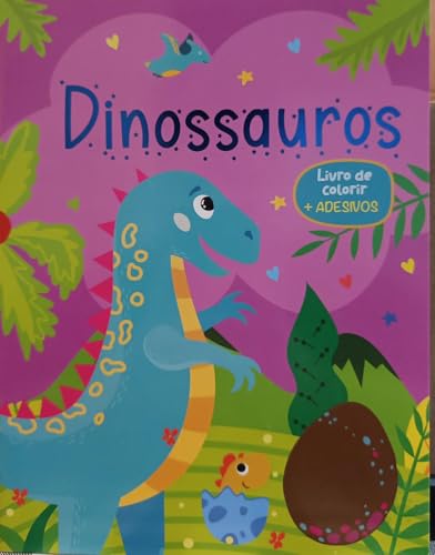 Livro de colorir com adesivos – dinossauros: