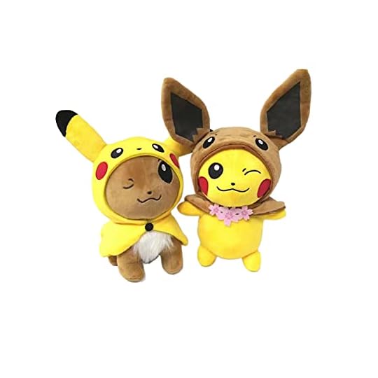 
                            Pookemonn Eevee Plush Toy Cosplay Eevee Gengar Plush Stuffed Plush Doll and Children's Birthday Gift-2PCS
                        