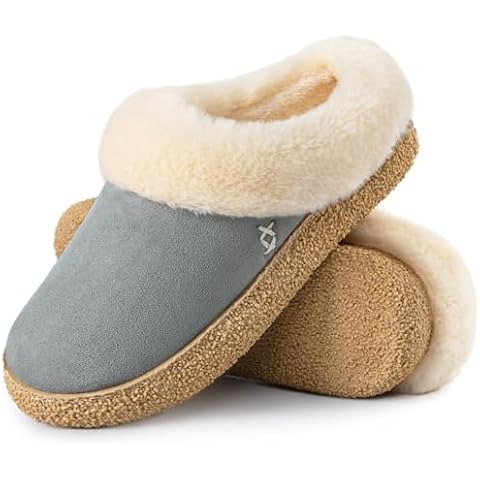 EverFoams Women's Microsuede Slippers Comfy Memory Foam Non-slip Indoor House Shoes Cover