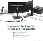 StarTech.com 7 Port USB 3.0 Hub - Desktop USB Hub with Power Adapter - USB 3 Hub - Seven Port USB3 Hub - Black (ST7300USB3B) | Seven downstream ports on one side, Hot-swap, No drivers, Per-port overload protection