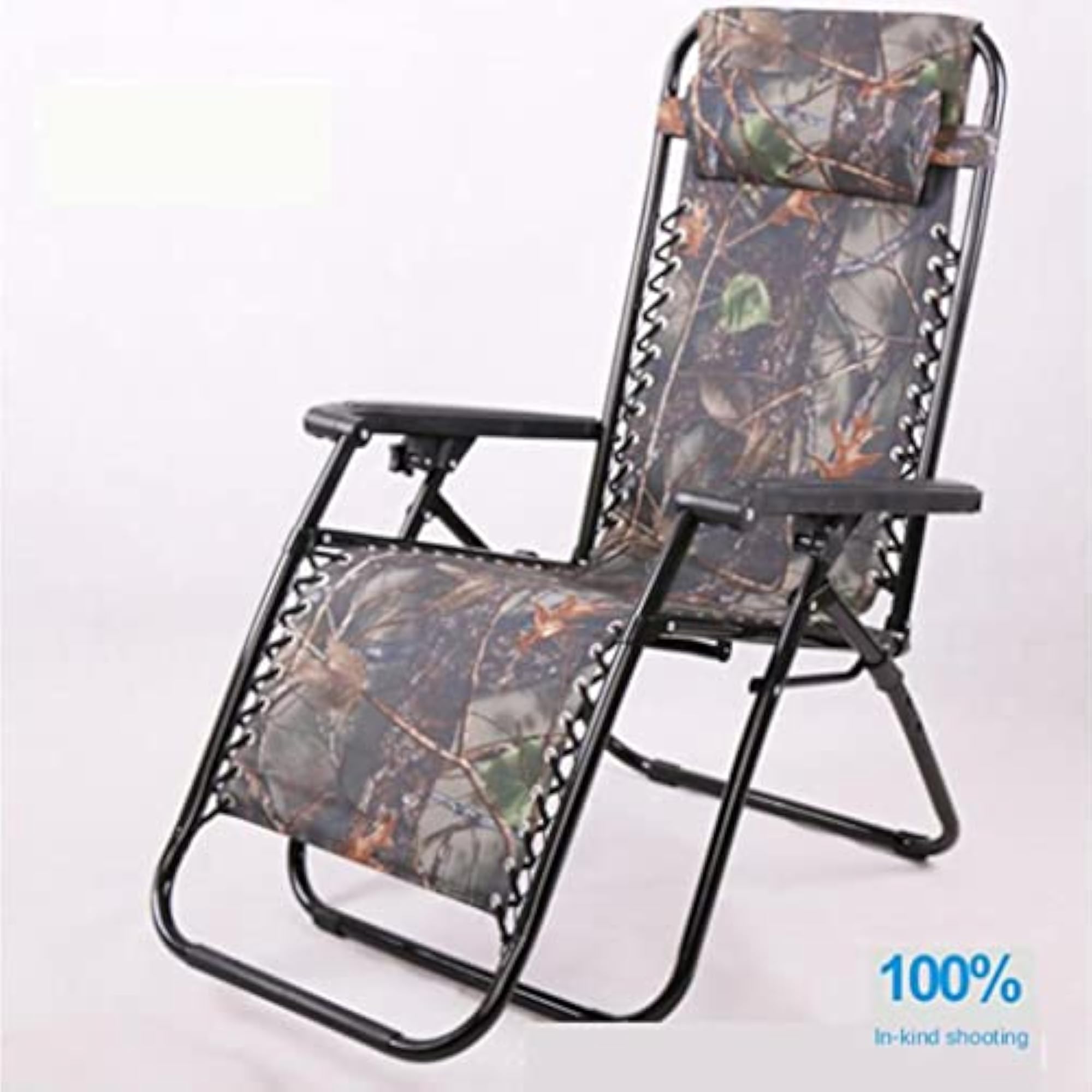 Lounge Chair Folding Wicker Chair with Sponge Pillow, Small Grid