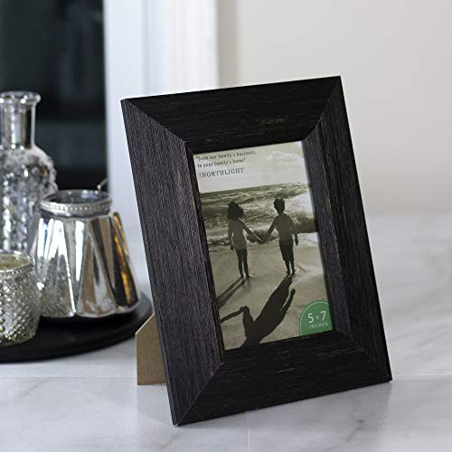 Northlight 10" Distressed Finish Rectangular 5" X 7" Photo Picture Frame - Black #TOP2