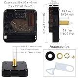 DASHUAIGE 2 Pack Silent Quartz Clock Movement with Hands, 6 Pairs of Long and Short Shafts, Battery Powered Mechanism for DIY Wall Clock Repair & Replacement(gold) - Image 4