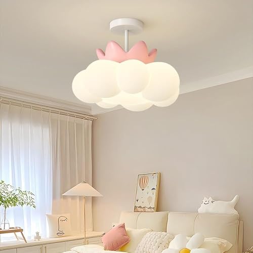 Lustre rose à intensité variable plafonnier nuage blanc moderne - 2