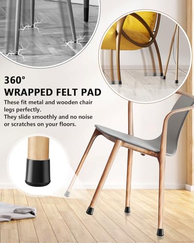 Lytool Chair Leg Floor Protectors, 26pcs Silicone Chair Leg Caps 14-20mm with Wrapped Felt, Furniture Feet Protectors Pads - Image 4