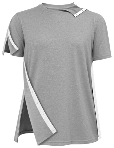 Post Surgery Shirts for Men Women After Shoulder Surgery Shirts -Post Shoulder Surgery Shirts for Men Women (Medium, Light Grey-74)